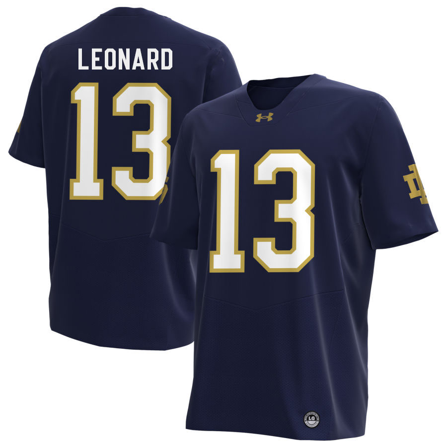 Riley Leonard Notre Dame Jerseys, UND Fighting Irish College Football Apparels Stitched-Navy